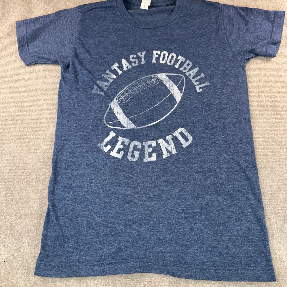 Tultex 202 Fantasy Football Legend Graphic T-Shirt Heather Navy Blue Small